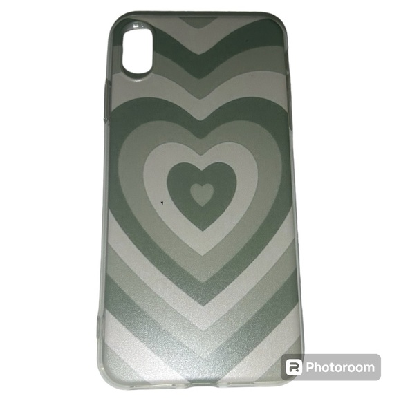 Sage Green Heart Phone Case for iPhone Xs Max, Indie Aesthetic Cute Case - Picture 7 of 10